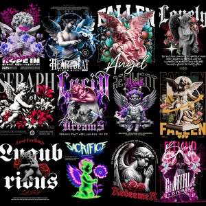 Graphic T-Shirts Designs | Angel Flowers, Bold Pop Culture, Premium Urban Streetwear Style