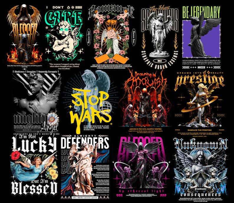 Angel Streetwear T-shirtdesignpaket (digital nedladdning) bild 2