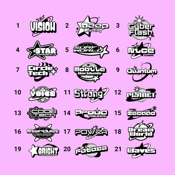Custom Digital Y2K Logo , FAST DELIVERY - Etsy