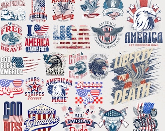 American Bundle PNGs: 4th of July, Independence Day, Sublimation Designs - Instant Digital Download