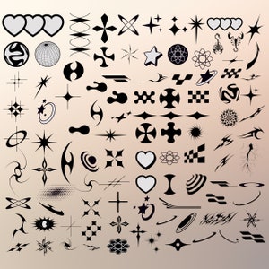 Y2K Attributes +1000 File Svg, eps, Ai,png,pdf
