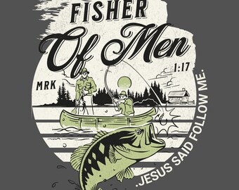 Fisher of Men png, sublimatie christelijke bijbeltekst (digitale download)