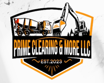 custom logo , trucking logo - truck logo - excavator logo - vehicle - custom logo -concrete truck, skid steer and excavator logo,