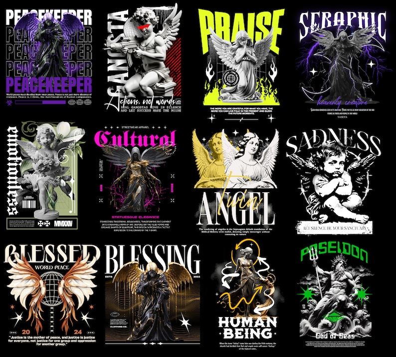 Angel Streetwear T-shirtdesignpaket (digital nedladdning) bild 5