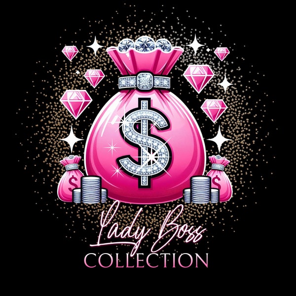 custom logo,Money Bag Logo, Money Logo, Pink Money Logo, Business Logo, Luxury Logo - A custom logo merging financial and luxury designs