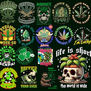 Bundle of Bliss: Cannabis PNG Collection | Weed Leaf, Smoking, and Stoner Clipart PNG
