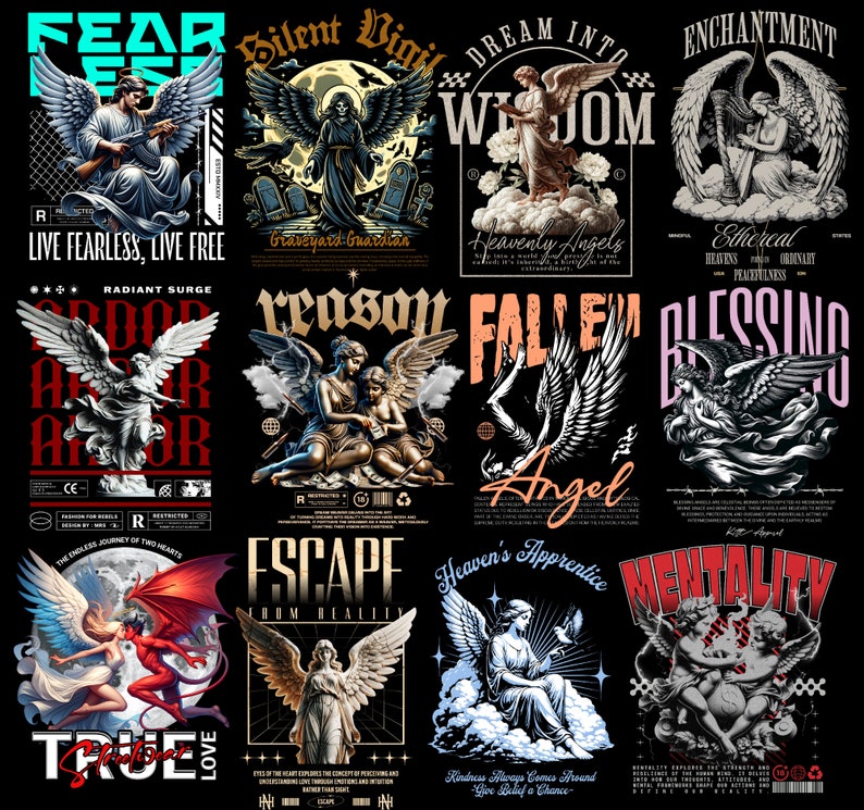 Angel Streetwear T-shirtdesignpaket (digital nedladdning) bild 9