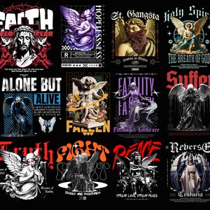 150 diseños excepcionales de ropa de calle de ángeles, paquete de diseños de camisetas, diseños de ropa de calle, diseño estético