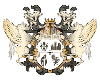 Family Crest Coat of Arms Custom Logo Design Family Crest,a