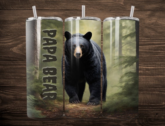 Papa Bear 20 Oz Skinny Tumbler Sublimation Wrap // Digital
