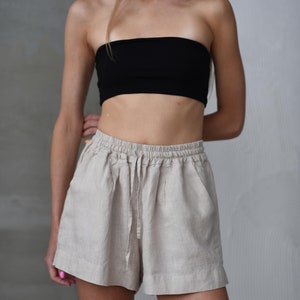 Wide leg linen shorts, linen summer shorts, linen shorts for women, shorts with pockets