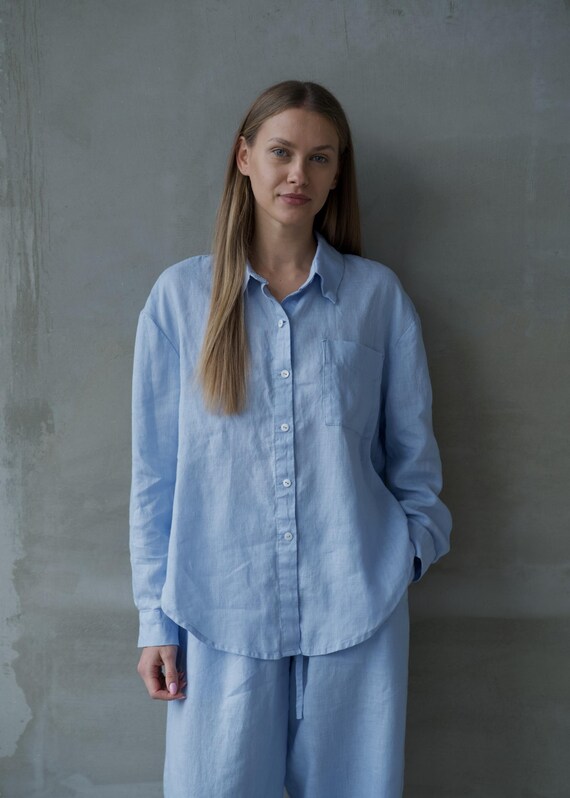 VINTAGE LINEN OVERSIZE SHIRTS まとめチャンネル Oversized Linen Shirt, Loose Fit, Drop Shoulder - Etsy