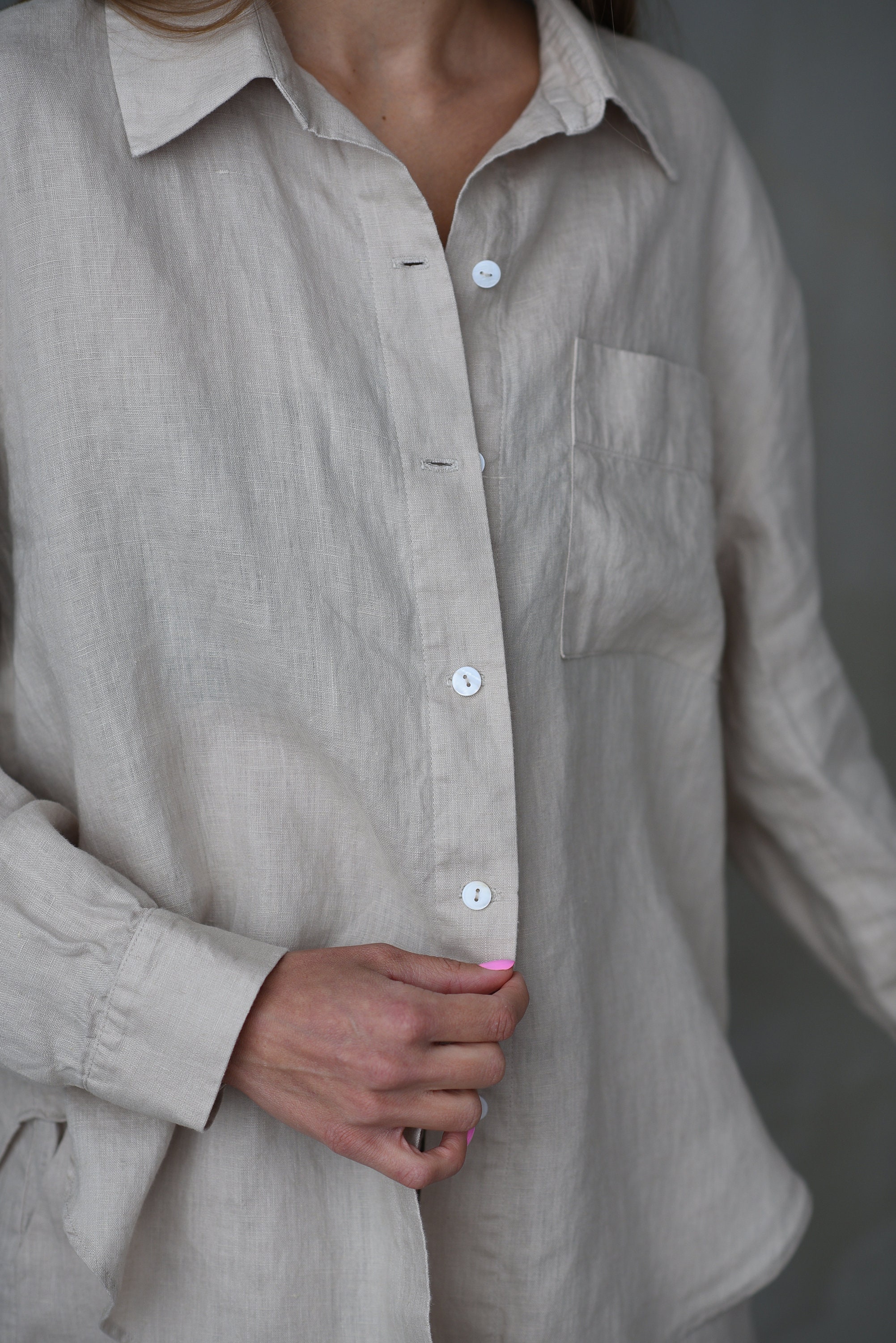 Oversizd Linen Shirt/ Oversized Linen Summer Shirt, Loose