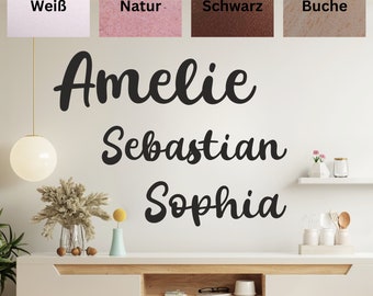 Schriftzug Holz Türschild Namensschild Holz personalisiert mit Name Wunschtext MDF Wohn Deko Kinderzimmer Wunschnamen Wohndeko Design