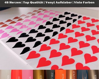 Din A5 vel 48 harten vinylsticker formaat 2 cm harten vinylfilm kwelvel decoratie DIV vele kleuren