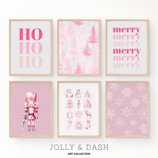 Pink Christmas Printables - Etsy