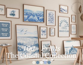 Coastal Prints, Coastal Granddaughter Decor, Coastal Cowgirl Wall Art, Nantucket, Beach Prints, Nautical, Sea, East Coast, Blue and White