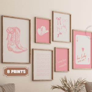 Western Decor, Coastal Cowgirl Prints, Gallery Wall Set, Pink Wall Art, How Lucky Are We, Trendy Wall Art, Dorm Decor, Girly Wall Art