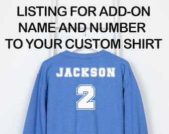 Añade un nombre o número en la parte trasera de la camiseta.