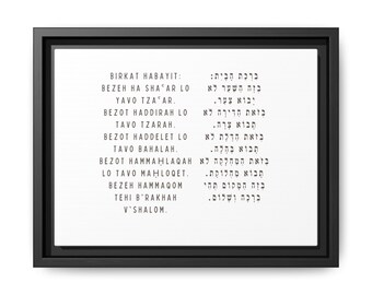 Birchat HaBayit enmarcado - Arte mural judío para la bendición del hogar