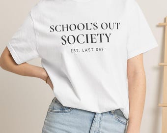Schools Out Society tee | T-Shirt, minimalist text design