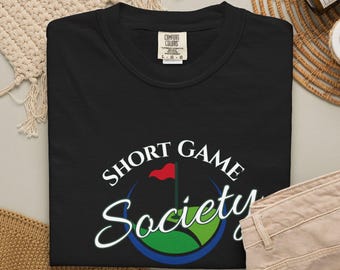 Short Game Society Golf Tee, Minimalist Clubhouse Apparel, US Cotton Golfer Shirt
