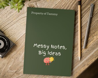 Messy Notes Big Ideen Notizbuch, College Studenten Journal, Back to School Softcover