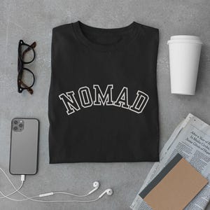 NOMAD Graphic Tee | Minimalist Wanderlust Adventure Shirt image 7