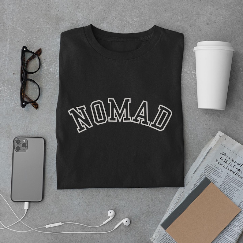 NOMAD Graphic Tee | Minimalist Wanderlust Adventure Shirt image 7