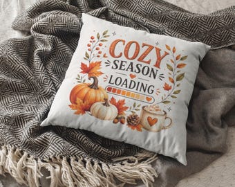 Gemütliches Saison Laden Herbst Kissen, Herbst Dekor Kissen, Bauernhaus Stil, 14 x 14 Zoll