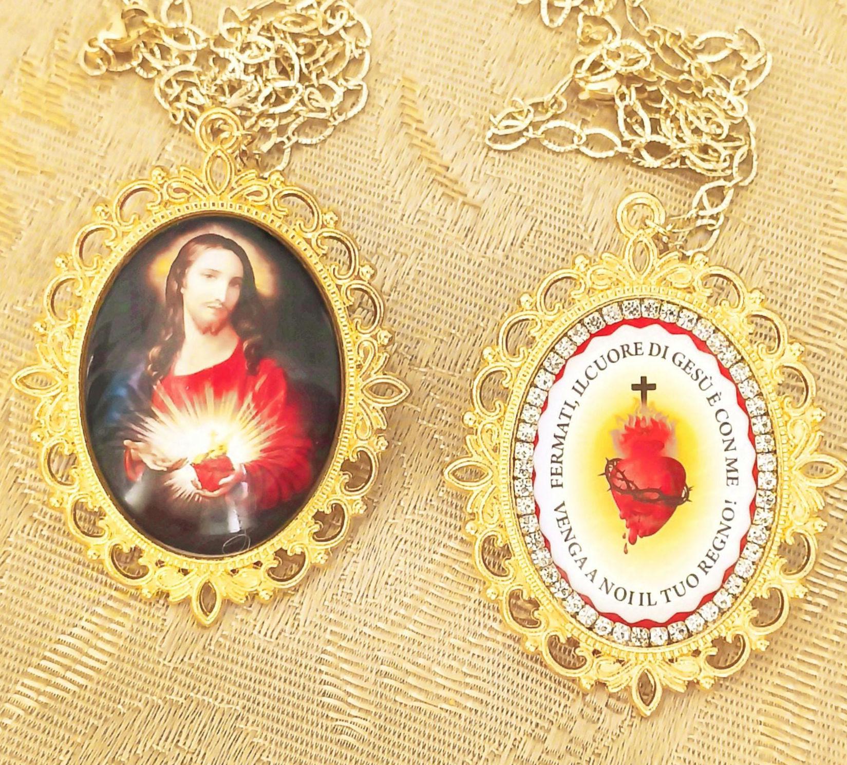 Collana Ciondolo Cuore Gesù Oro – Gioiello Religioso Cristiano In Acciaio Inox - Foto 6