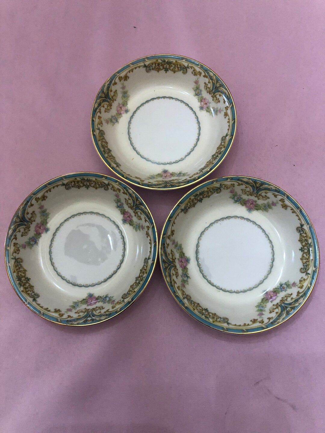 Rare Noritake Smooth Elroy Pattern Discontinued Fruit Bowl Set of Three
