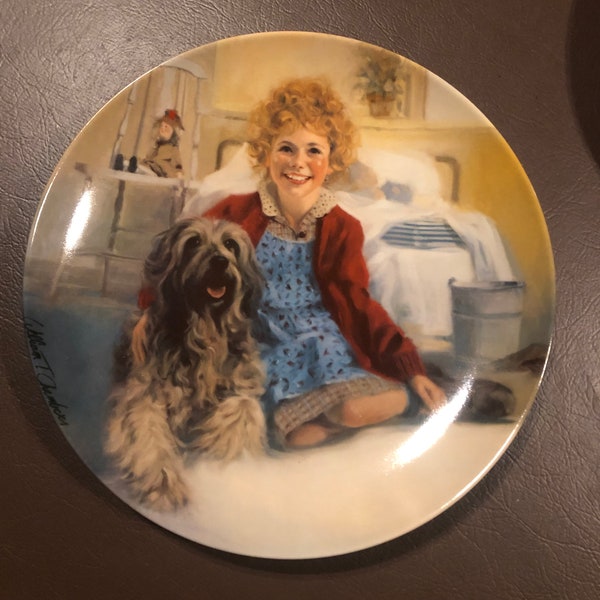 Annie and Sandy Knowles painted by William Chamber First in Annie Collectors Plate series 1982