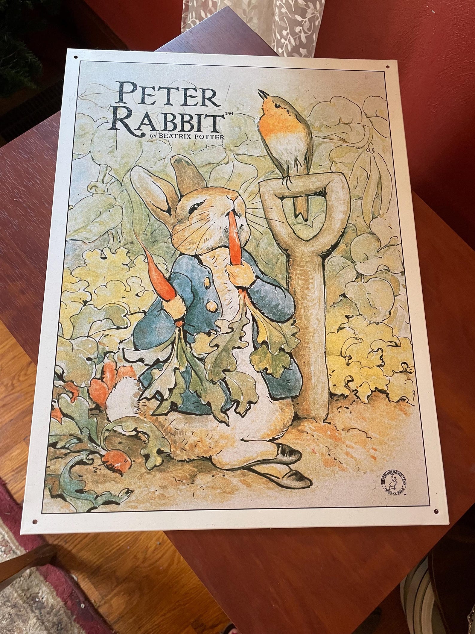 Beatrix Potter Peter Rabbit Metal Wall Decor Sign 12x16” Mr. Mcgregor ...