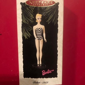 1st in series Debut-1959 Barbie Hallmark Keepsake Christmas Ornament 1994