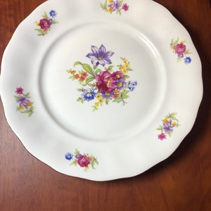 Favolina Dinner Plate Pattern Made in Poland 10.5” Multi Floral Gold Trim