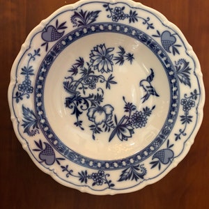 MZ Underglaze Cobalt Blue Czechoslovakia Rare Vintage Soup Salad Bowls