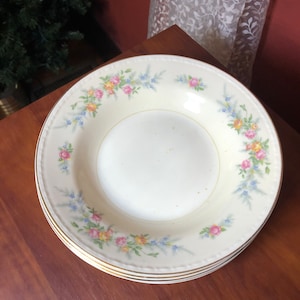 Homer Laughlin Georgian Eggshell Ferndale Soup Bowls Set of Six