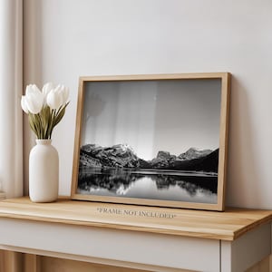 Square Top Mountain | Black and White | Wyoming Mountain Photo | Mountain Wall Art Decor | Nature Photography | Art Print | Green River Lake