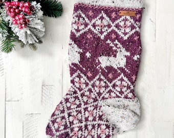 BREIPATROON + VIDEO / Gebreide kerstsok / Traditioneel / Fair Isle-sok / Feestdecoratie / Kersthuis / Scamper / Rendier