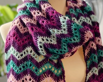 CROCHET PATTERN / Summer Crochet Shawl / Crochet Wrap / Celestia Chevron Crochet / Wedding Shawl / Shoulder Wrap Shawl Pattern