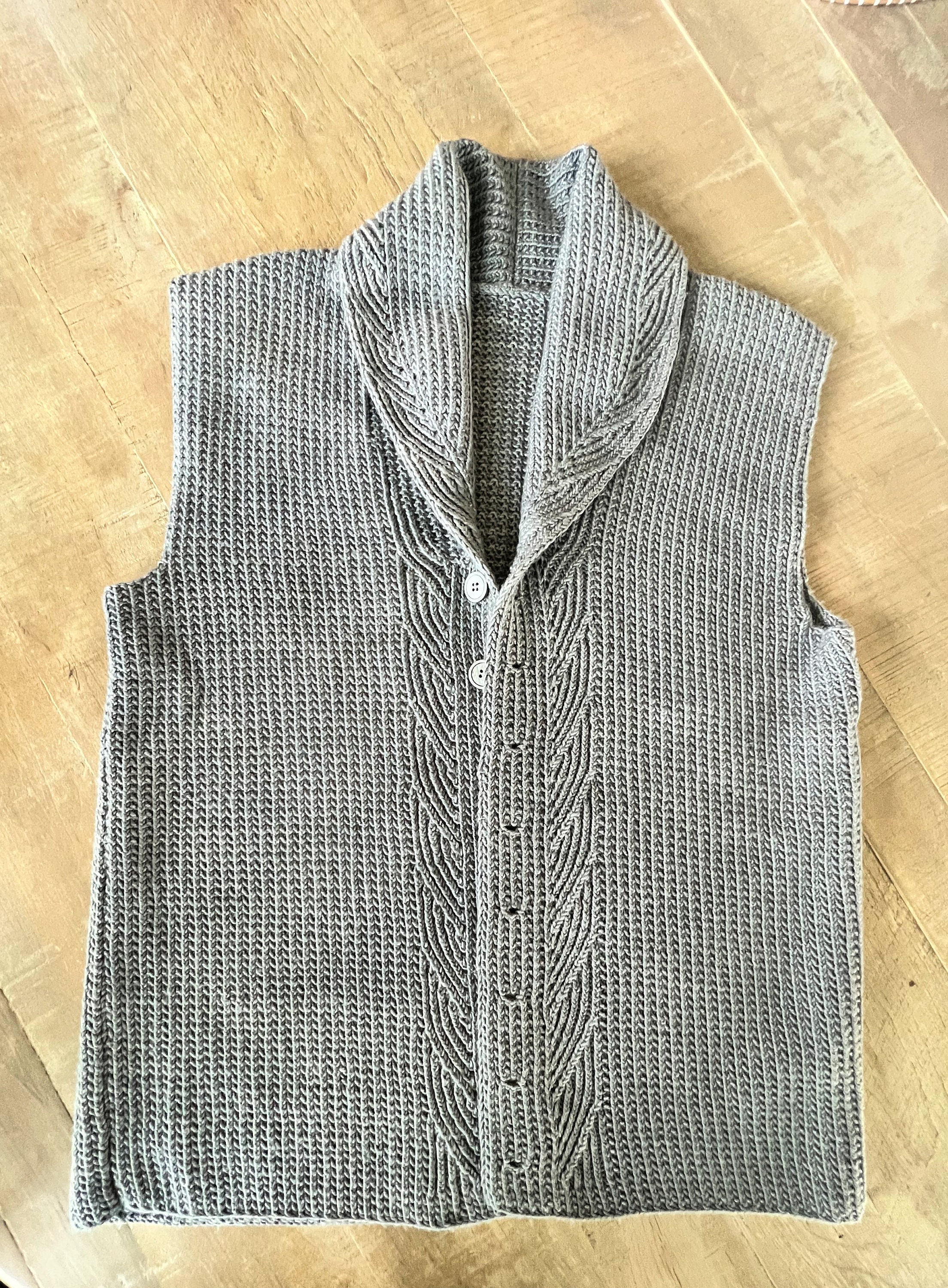KNITTING VEST PATTERN / Fancy Mens Knit Vest Pattern / Size