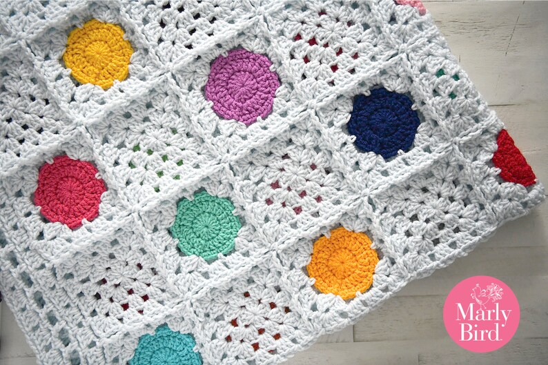 Granny Square CROCHET BLANKET PATTERN / Join As You Go Motif Afghan / Beginner Colorwork Blanket / Afghan / Modern Crochet Blanket / Video 画像 5