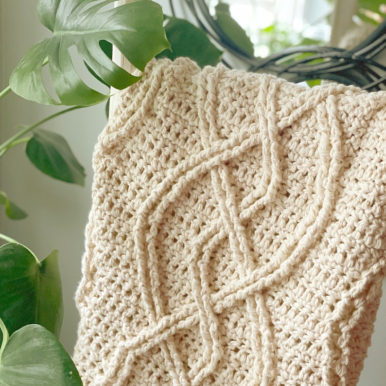 CROCHET CABLE BLANKET Pattern / Inishmore Crochet Afghan / crochet cables / Afghan / Modern Crochet Baby Blanket / Baby Shower Blanket image 4