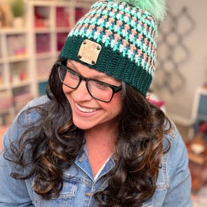 CROCHET PATTERN + VIDEO / Hat with pom pom/ Flicker and Flash Crochet Mosaic Hat / Beanie / Crochet Hat For Family / Pdf + Video Tutorial