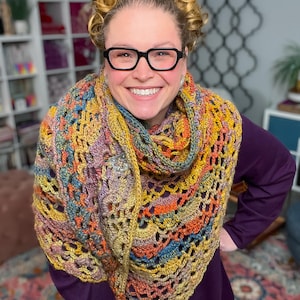 CROCHET PATTERN / Boothbay Harbor Crochet Shawl Pattern PDF | Easy Lace Crochet Shawl | Triangle Shawl Pattern | Crochet Cover Up