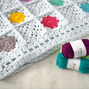 Granny Square CROCHET BLANKET PATTERN / Join As You Go Motif Afghan / Beginner Colorwork Blanket / Afghan / Modern Crochet Blanket / Video 画像 4