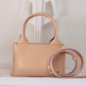 Sac bandoulière cuir de qualité pour femme, petit sac femme en cuir véritable beige, sac à main femme cuir, idée cadeau d'anniversaire femme