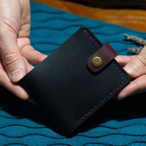 Porte-monnaie homme en cuir de qualité, Portefeuille compact en cuir pour homme, Porte-monnaie cuir fait main, Cadeau d'anniversaire homme