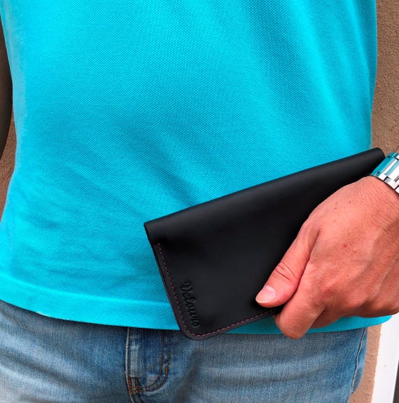 Porte-monnaie Homme En Cuir Vert Fait Main - Portefeuille Compact Qualité, Fabriqué En France
